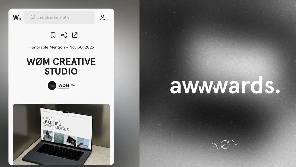 How Strategic Web Design Wins Trust: WØM Creative Studio Receives Honorable Mention at Awwwards
